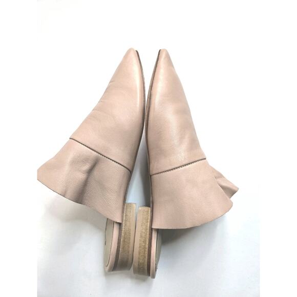 Free People Sienna Mules Size 6 -6.5 (36.5) Leather Ruffle Slides Pointy Pink - Picture 8 of 10